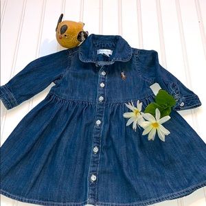 Ralph Lauren Blue Chambray Long Sleeve Shirt Dress